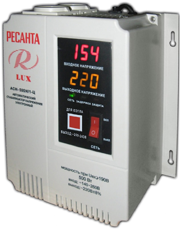 

Стабилизатор напряжения Ресанта АСН-500Н/1-Ц LUX