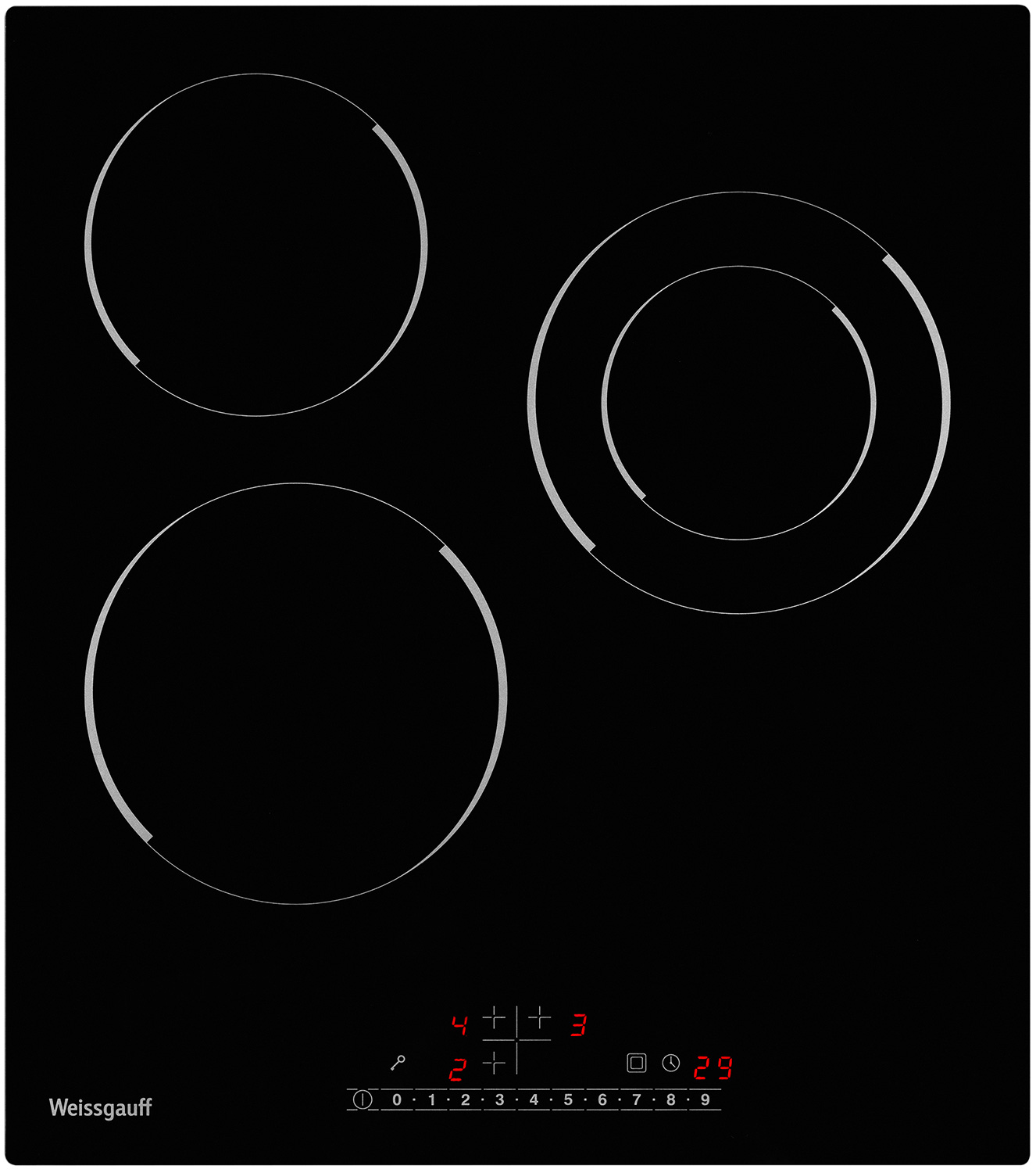 Изображение товара Электрическая варочная панель Weissgauff HV 431 B с 3 конфорками