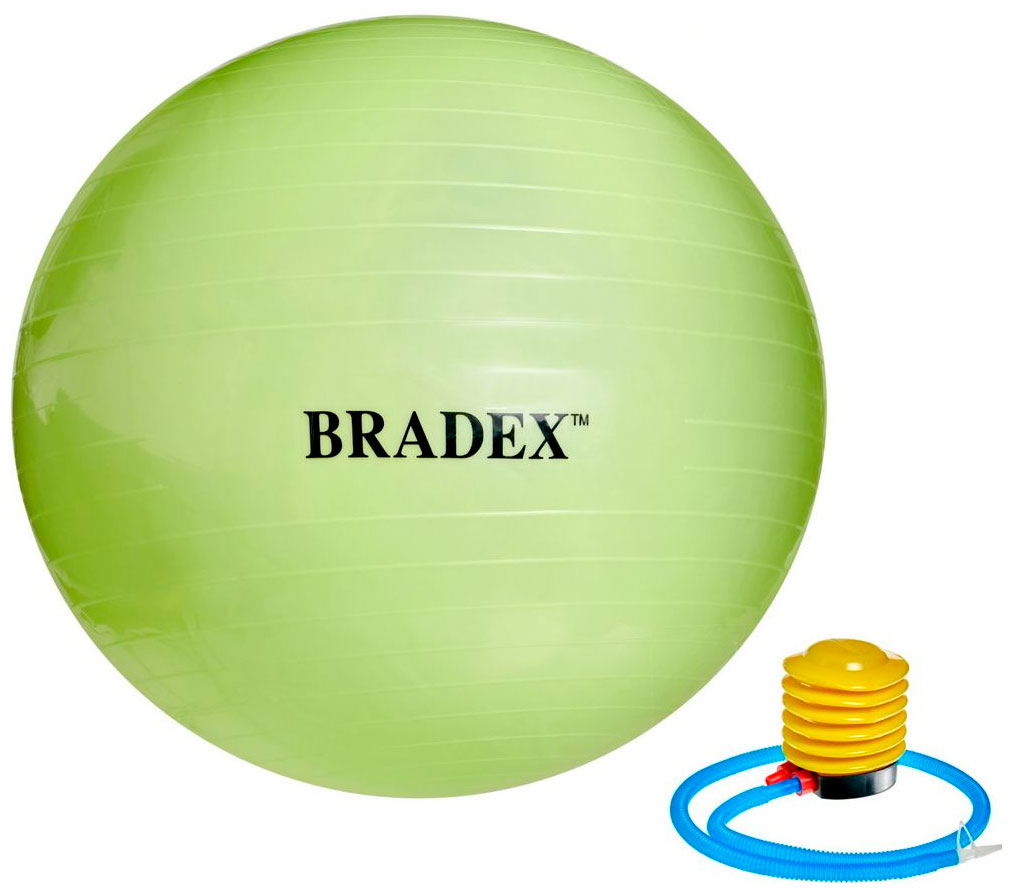 Изображение товара Мяч для фитнеса ФИТБОЛ-75 Bradex с насосом салатовый