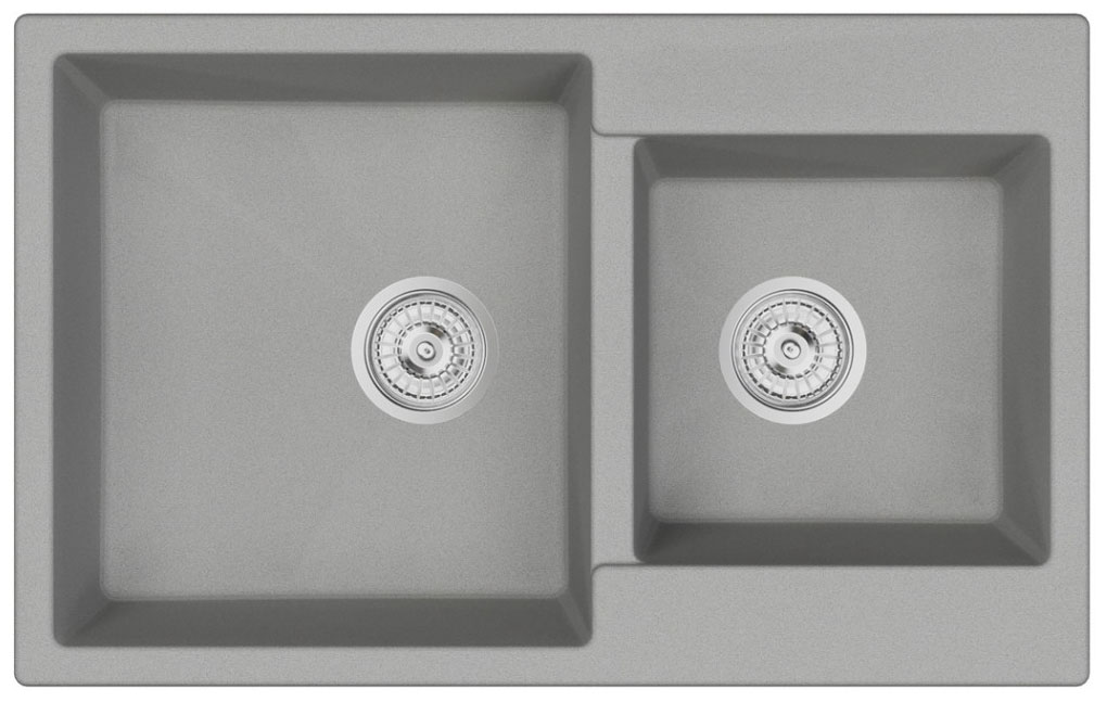 Изображение товара Кухонная мойка Emar EMQ-2800.Q Барит с двумя чашами, врезная, Россия