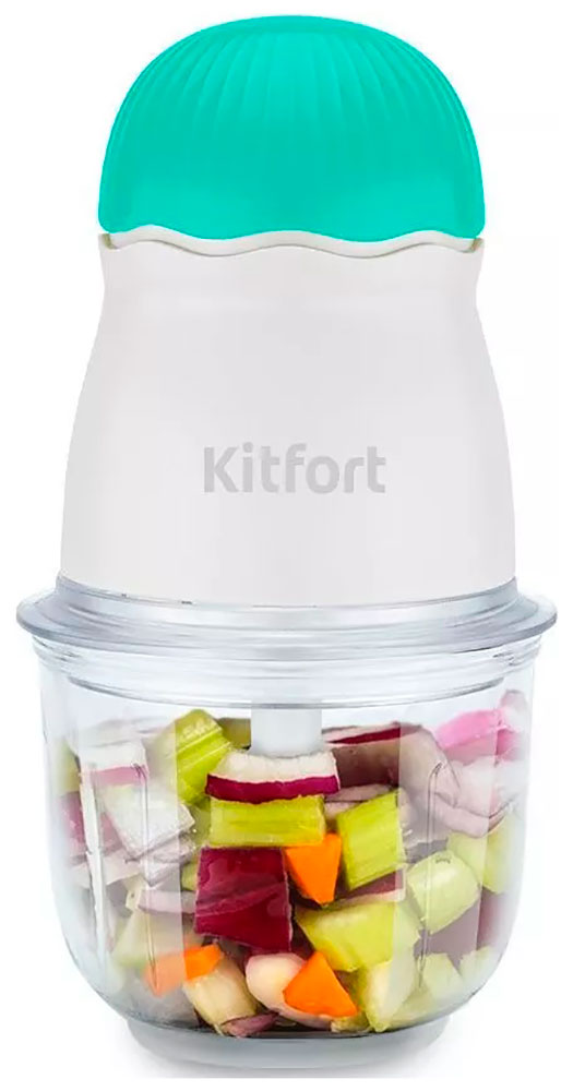 Измельчитель Kitfort КТ-3064-3 бело-бирюзовый измельчитель kitfort кт 3064 1 бело фиолетовый