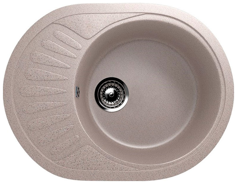 Изображение товара Кухонная мойка Ulgran U-107m песочный овальная с крылом 15.5х57х45 см