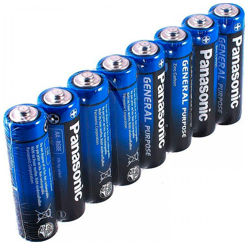 Батарейки Panasonic R6 Gen.Purpose SR8 б/б 48шт батарейки panasonic r03 gen purpose sr4 б б 60шт