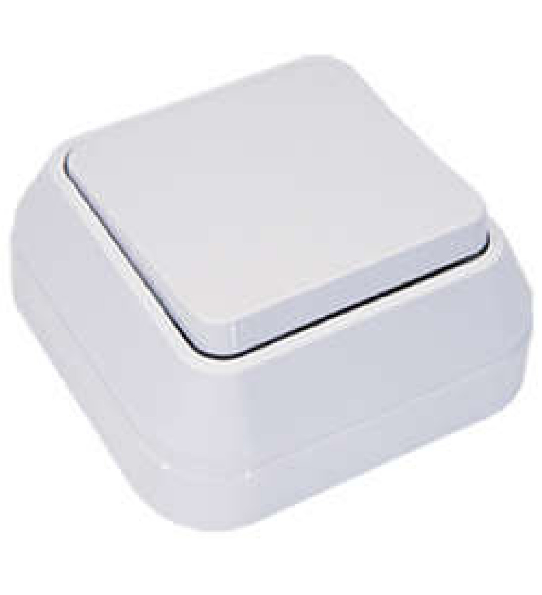 Изображение товара Выключатели, переключатели, диммеры Makel Выключатель 1-кл. ОП 10А IP20 бел.