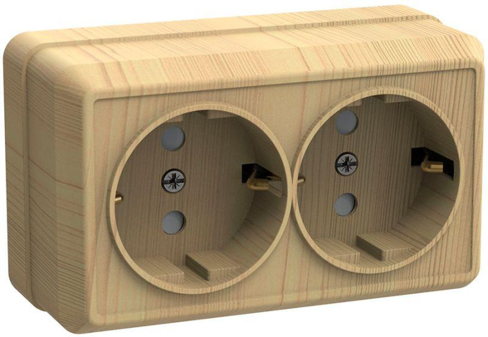 Изображение товара Розетки IEK Розетка 2-м ОП Октава РС22-3-ОС 16А IP20 с заземл. сосна