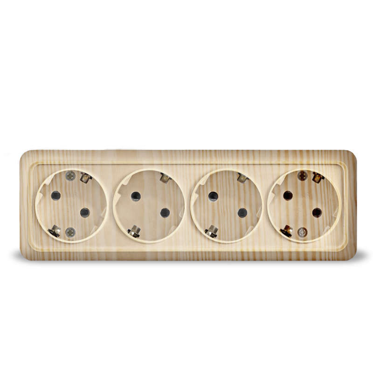 Изображение товара Розетки Универсал Розетка 4-м ОП Олимп с заземл. сосна UNIVersal