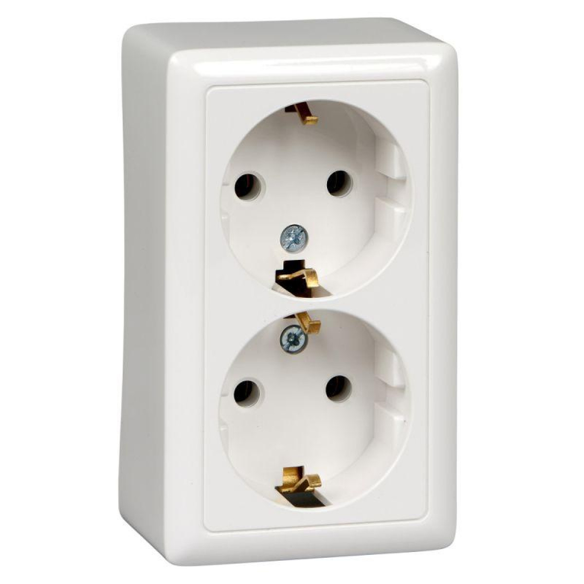 Изображение товара Розетки Systeme Electric Розетка 2-м ОП Хит 16А 250В с заземл. без защ. шторок бел. SE