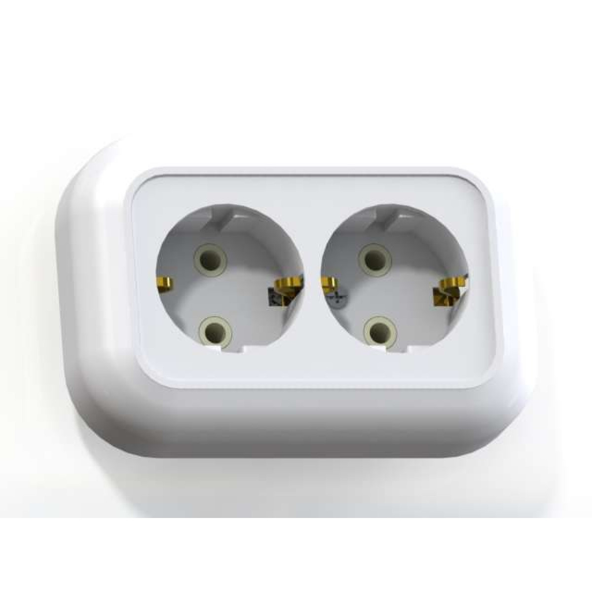 Изображение товара Розетка Кунцево-Электро Валентина РС16-830 2-м СП 16А IP20 с заземлением