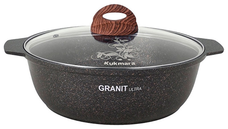 Кастрюля-жаровня Kukmara Granit ultra (жго31а) 3 л, со стекл. крышкой