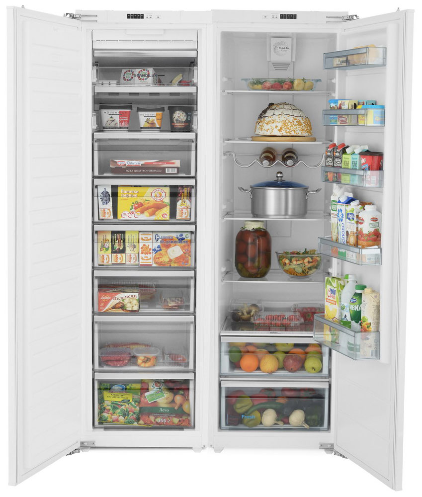 Встраиваемый холодильник Side by Side Scandilux SBSBI 524EZ (RBI 524EZ+FNBI 524E) цена и фото