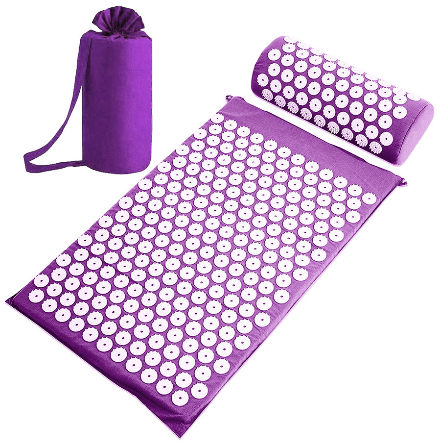 Набор: коврик и валик для акупунктуры CleverCare цвет фиолетовый, PC-03P