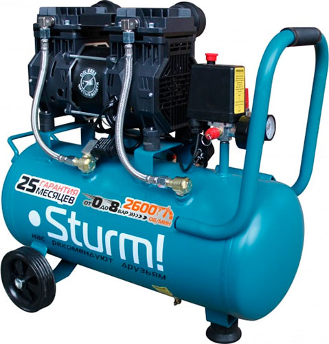 

Компресссор безмасляный бесшумный Sturm! AC93250OL, Синий