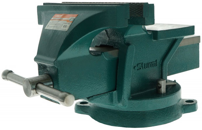 Изображение товара Чугунные слесарные тиски Sturm 1075-01-200 с встроенной наковальней