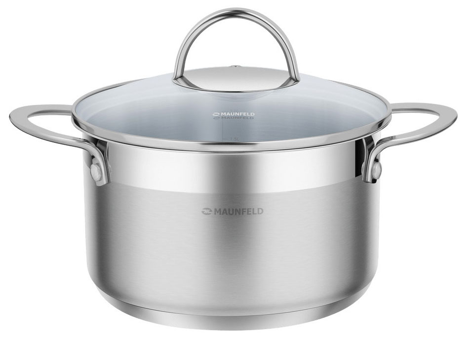 Изображение товара Кастрюля Maunfeld GERDA MCS25S07 18 см нержавеющая сталь, стеклянная крышка