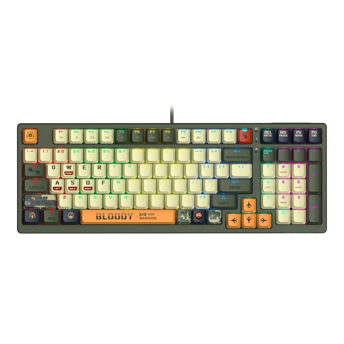 Изображение товара Клавиатура A4Tech Bloody S98 Aviator механическая зеленый USB for gamer LED (S98 AVIATOR)