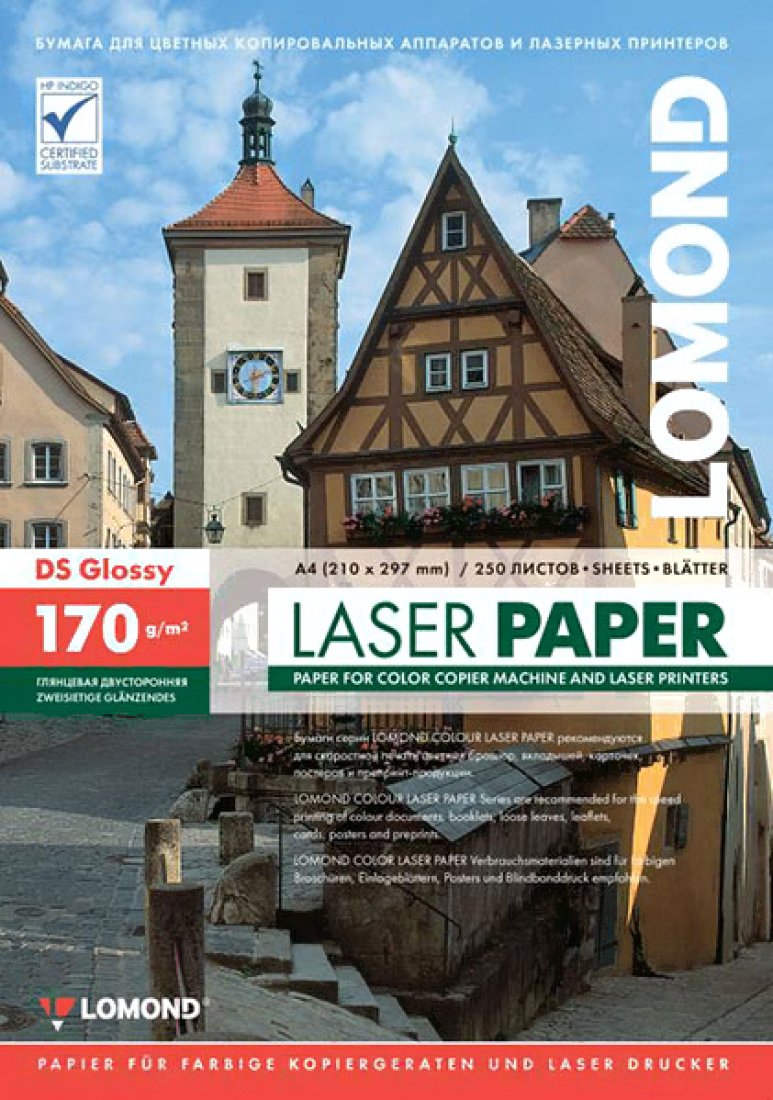 Изображение товара Бумага Lomond A4 170 г/м2 250 л глянцевая для лазерной печати белая