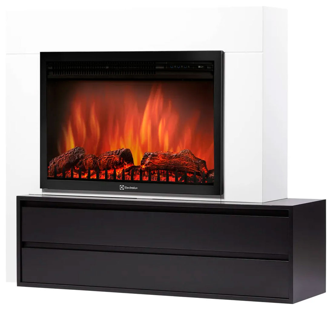 Изображение товара Портал Firelight Combi 30 белый черный напольный пристенный дизайн MDF эмаль