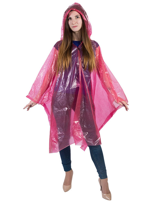 Изображение товара Дождевик пончо Ecos 45 мкм, 48-54, XXL, красный