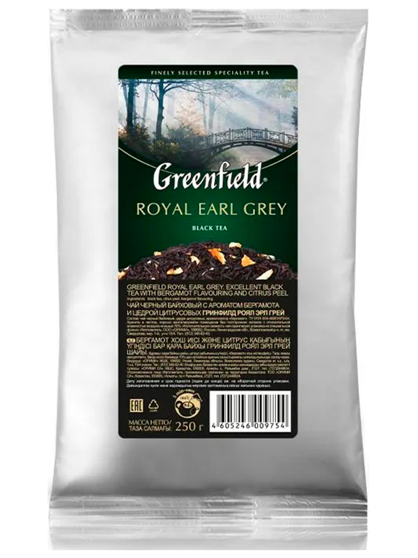 Изображение товара Чай черный листовой Greenfield Роял Эрл Грей (250 г, м/у ХРК)
