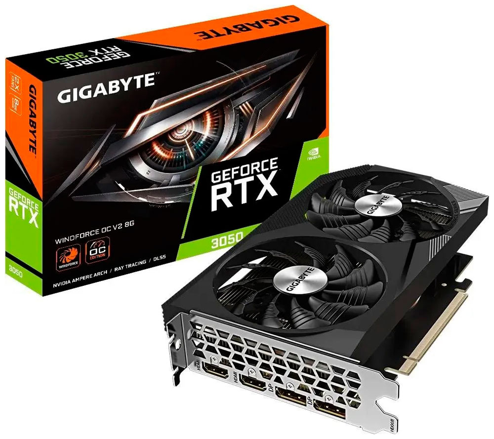 Изображение товара Видеокарта Gigabyte GeForce RTX 3050 WINDFORCE OC 8GB HDMI DisplayPort