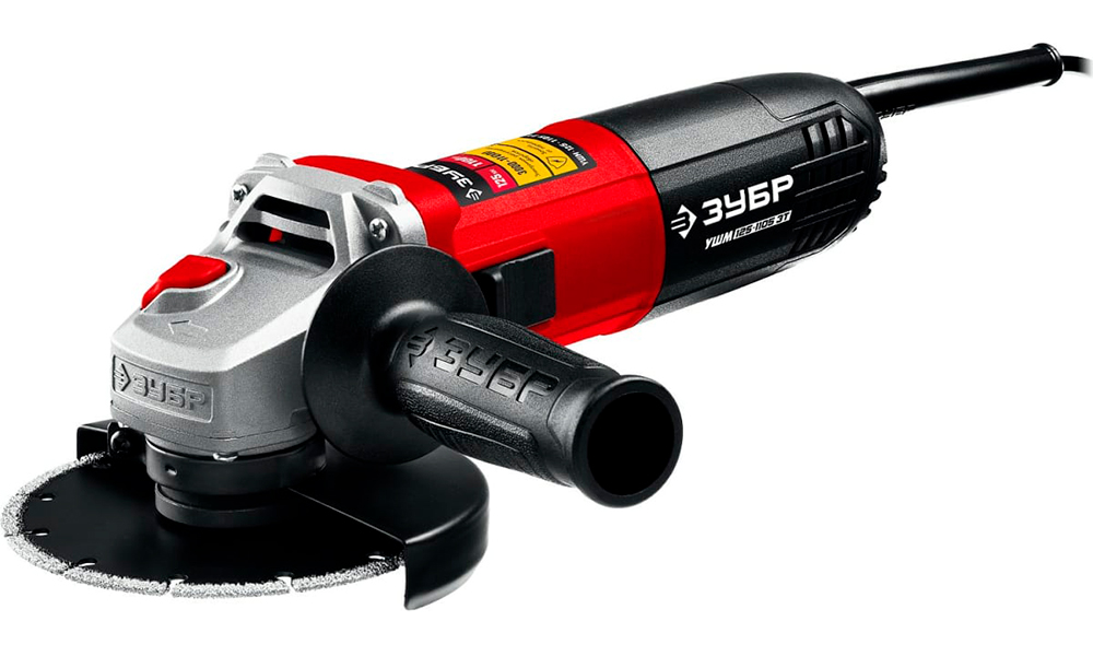 

Угловая шлифовальная машина (болгарка) Зубр 1100 Вт, d125 мм (УШМ-125-1105 ЭТ)