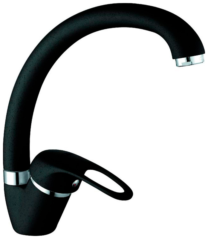 Изображение товара Смеситель для кухни D-Lin черный однорычажный поворотный 5 лет гарантия