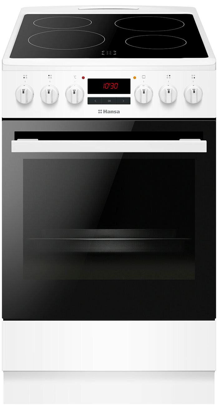 Изображение товара Электроплита Hansa FCCW58240H с 4 конфорками и духовкой 62 л белая