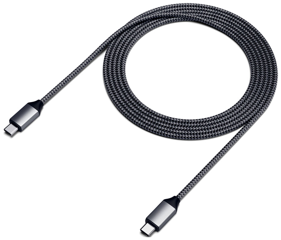 Изображение товара Кабель Satechi USB-C to USB-C 2 м серый космос высокая скорость зарядки и передачи данных