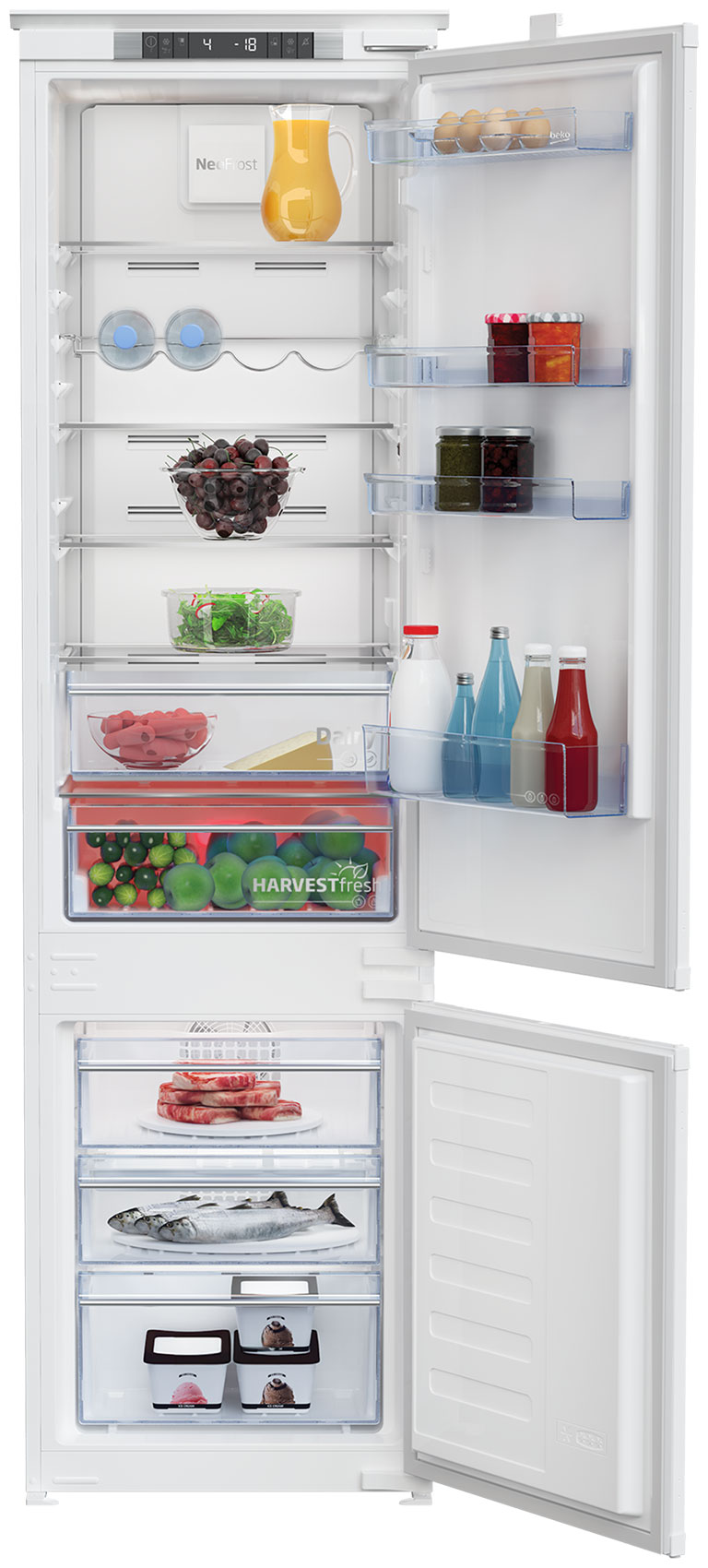 Изображение товара Встраиваемый двухкамерный холодильник Beko BCNA306E3S белый