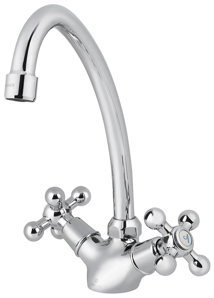 Изображение товара Смеситель для кухонной мойки Kaiser Carlson Lux двухрычажный хром