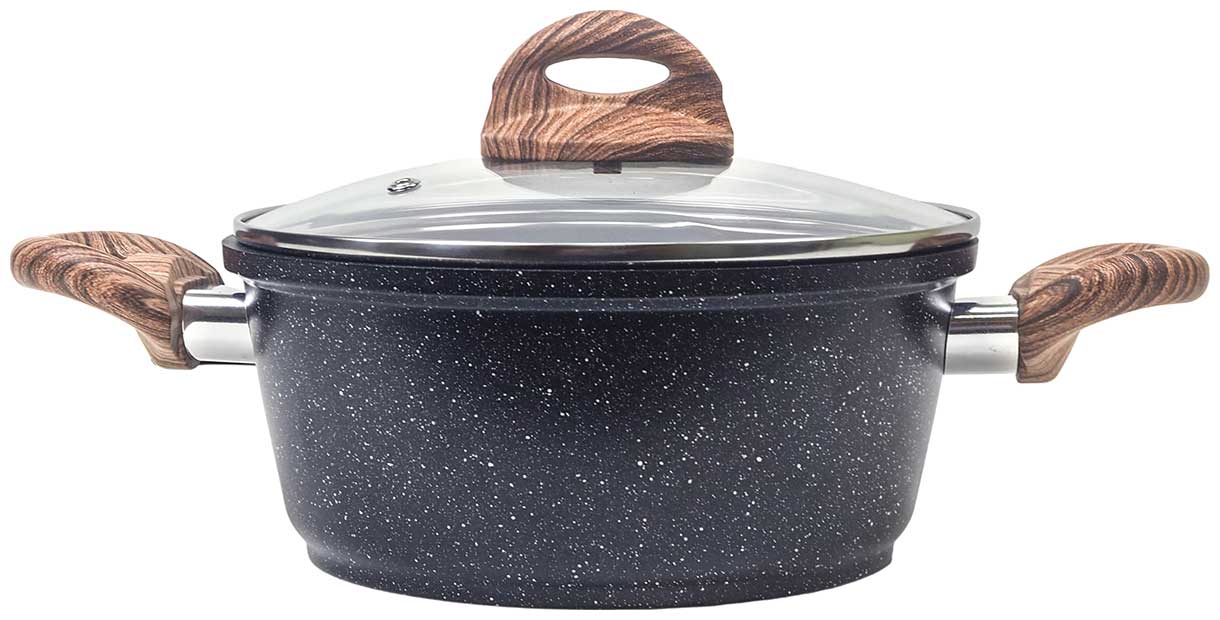 Изображение товара Кастрюля Panairo ECO induction с крышкой и ненагревающимися ручками, 2 л, индукция (ECO-KAS-2-BAC.wd-K.wd-I)