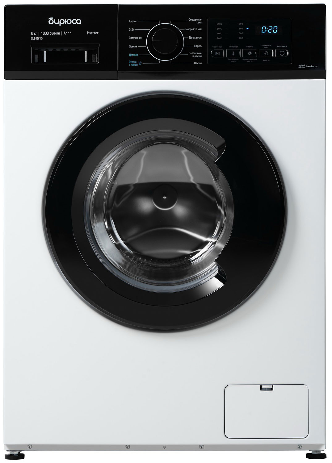 Изображение товара Стиральная машина Бирюса WM-SL610/15 узкая с функцией пара 6 кг