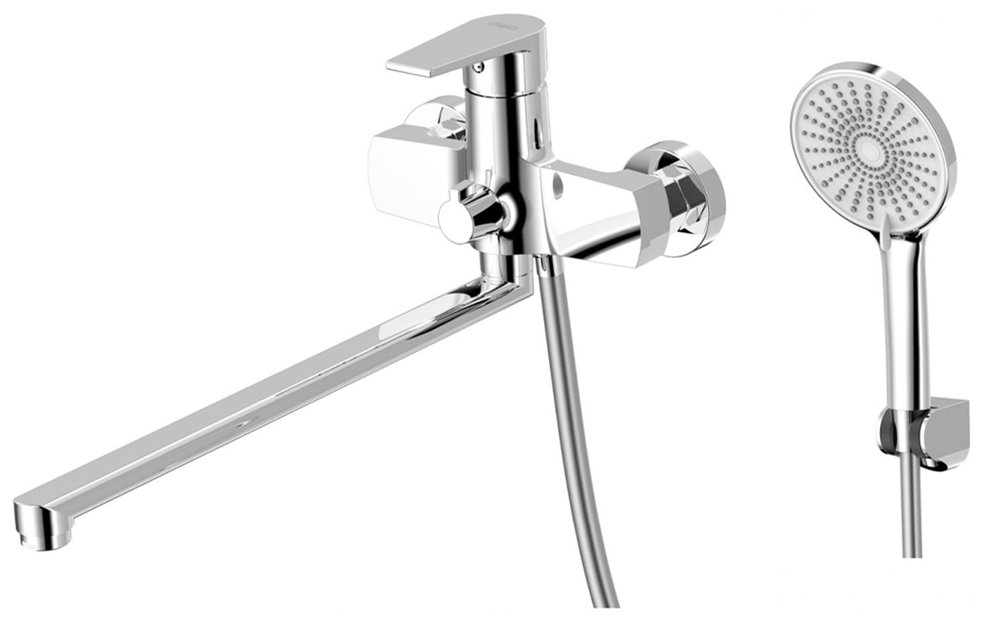 Изображение товара Смеситель универсальный для ванны AWP Tulos S2651C с поворотным изливом 380 мм, хром