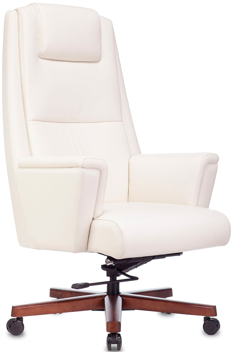 

Кресло руководителя Бюрократ _DUKE, белый, кожа, крестовина металл/дерево