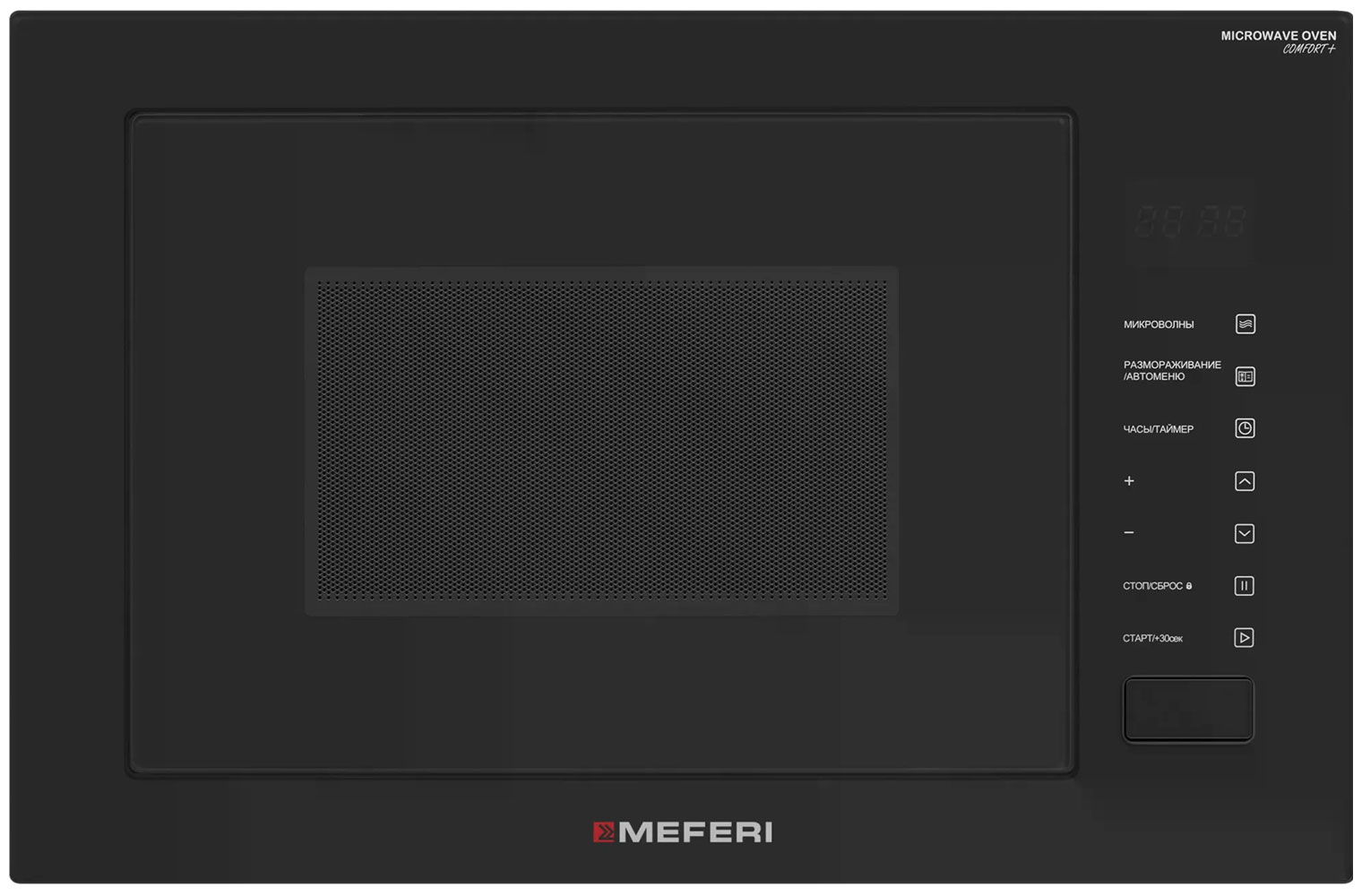 Изображение товара Встраиваемая микроволновая печь СВЧ Meferi MMO6028BK COMFORT PLUS 28 л стильный дизайн