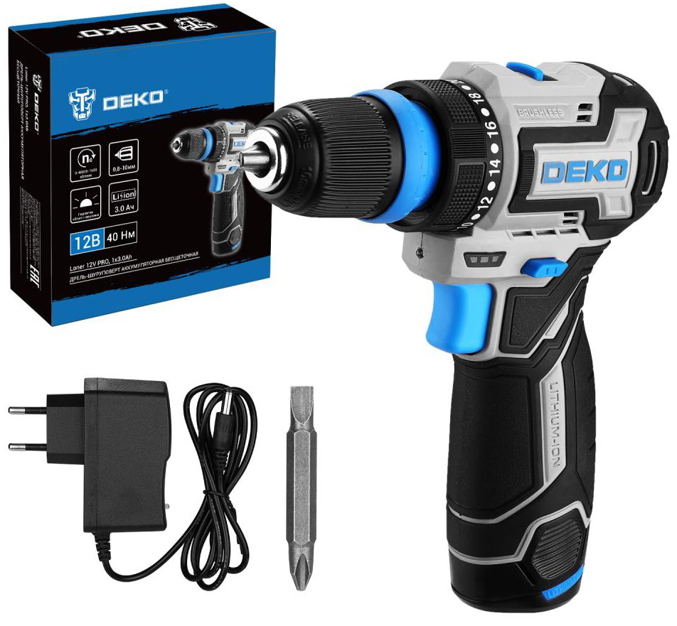 Изображение товара Дрель-шуруповерт Deko Loner 12V PRO