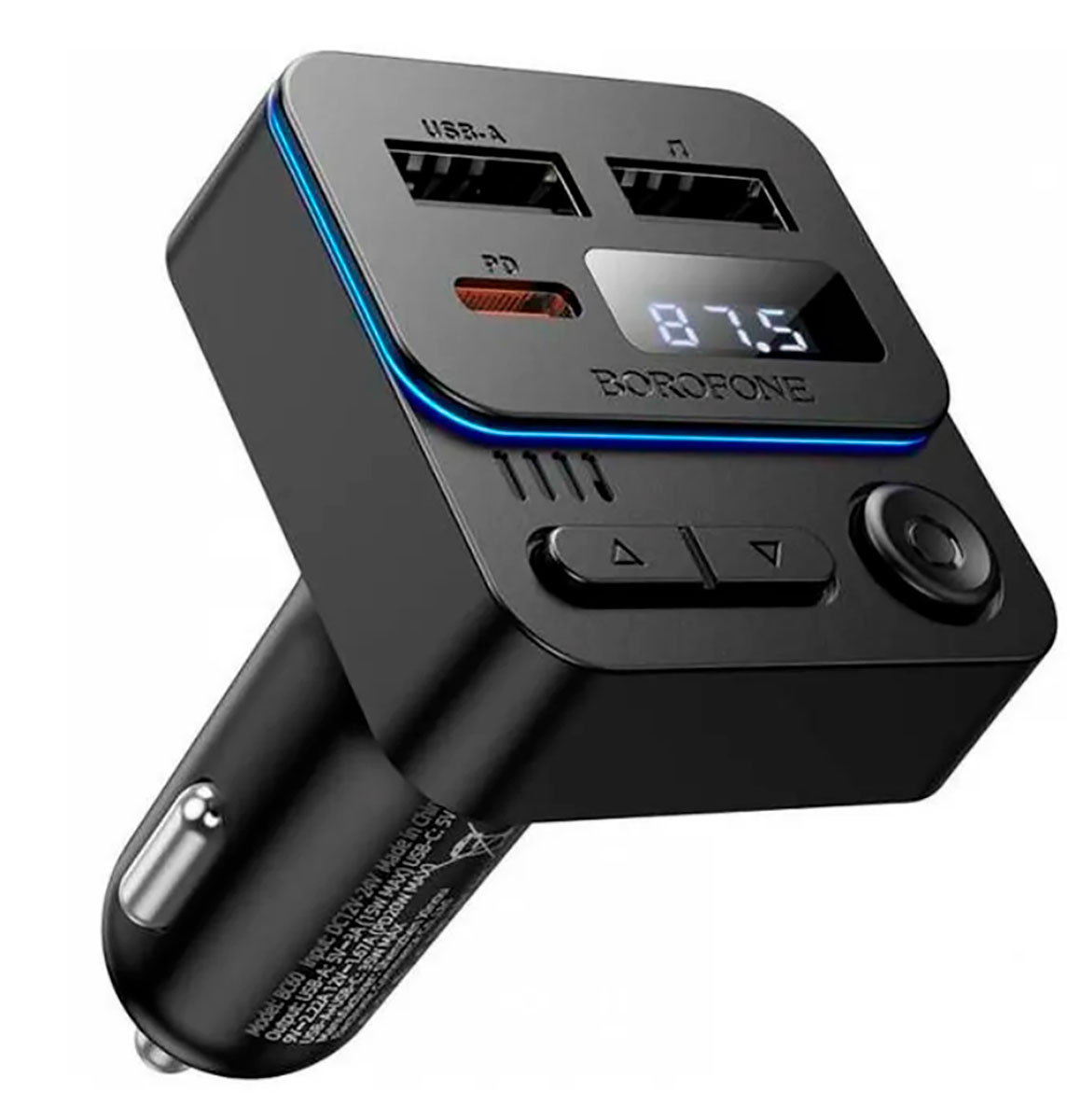 

FM-трансмиттер+АЗУ Borofone BC60, 1USB+1Type-C, 35W, Bluetooth 5.4, черный