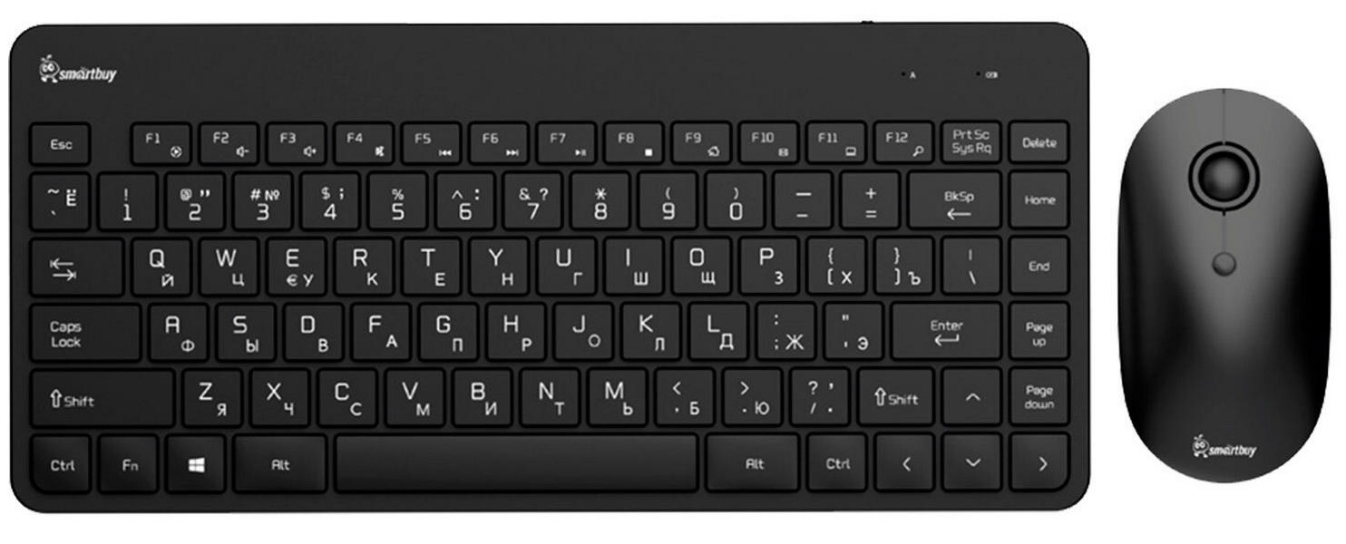 Изображение товара Набор Smartbuy 220349AG-K Чёрный: клавиатура и мышь, беспроводной USB