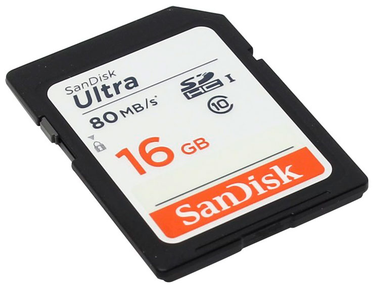 Изображение товара Карта памяти Sandisk SDHC Class 10 16 ГБ UHS-I Ultra 80 МБ/с