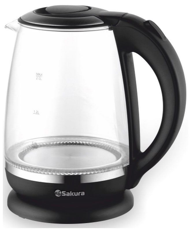 Изображение товара Электрический чайник Sakura SA-2719BK 2 л с подсветкой и стеклянным корпусом Изображение товара Электрический чайник Sakura SA-2719BK 2 л с подсветкой и стеклянным корпусом