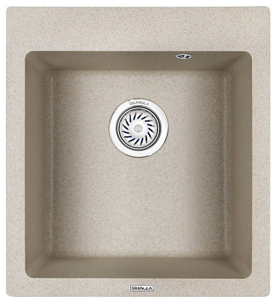 Изображение товара Кварцевая кухонная мойка Granula GR-4651 квадратная 465x510 мм пирит Россия