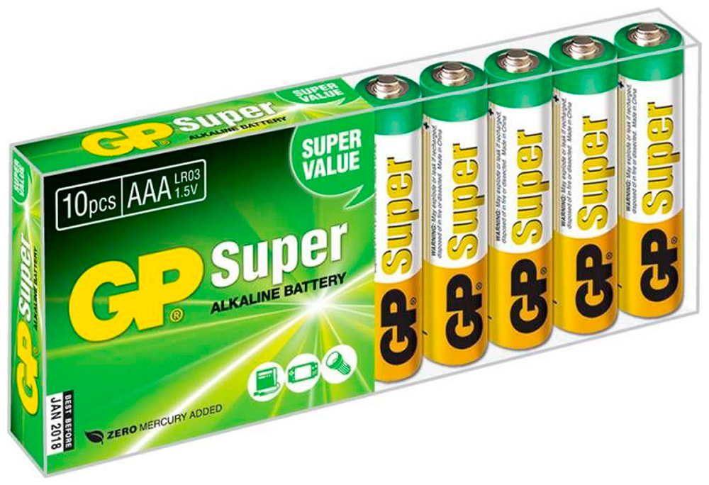 Батарейки алкалиновые GP 24A-2CRB10 (уп.10 шт) элемент питания алкалиновый aaa lr03 1 5в super alkaline box 96 display уп 96шт фаzа 2854674