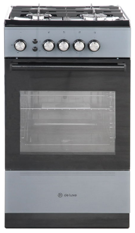 Изображение товара Газовая плита De luxe 506040.24г ЧР-002 с 4 газовыми конфорками и духовкой 54 л