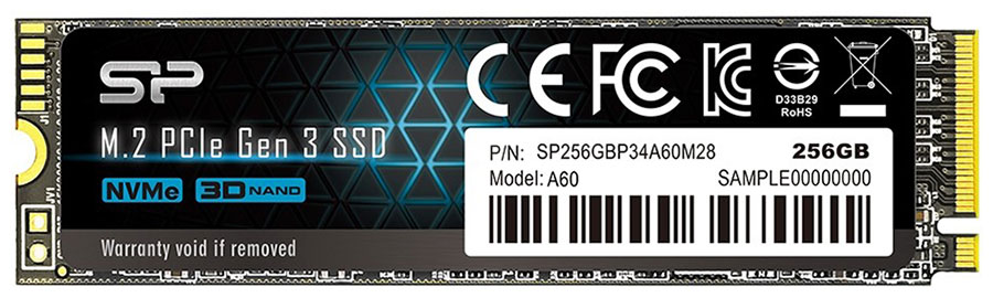 Изображение товара Накопитель SSD Silicon Power M.2 2280 M-Series PCI-E x4 256Gb (SP256GBP34A60M28)