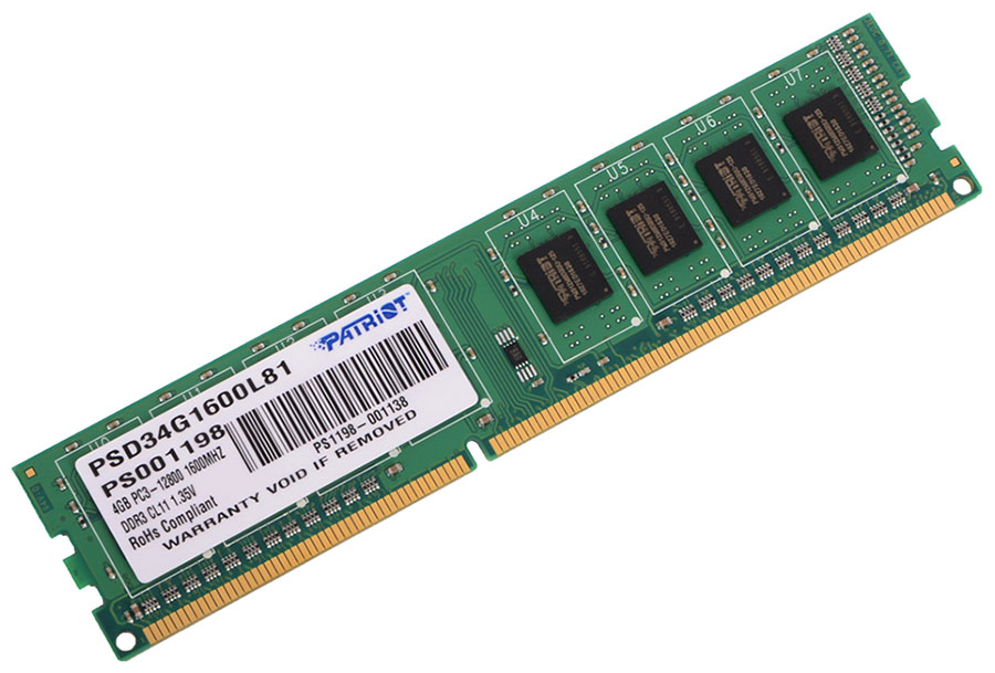 Изображение товара Оперативная память Patriot Memory DDR3L 4GB 1600MHz Signature Line (PSD34G1600L81)