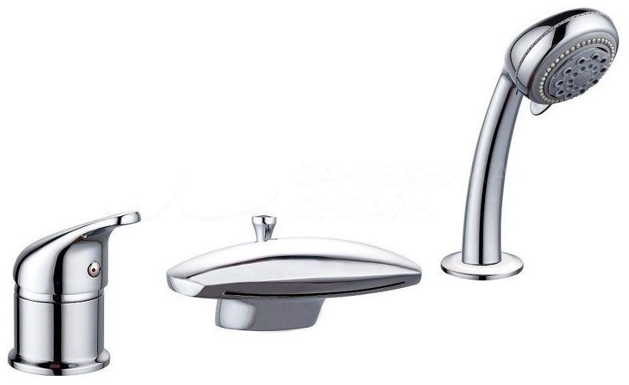 Изображение товара Смеситель на борт ванны Aquanet Practic 2 AF111-63B хром с керамическим картриджом