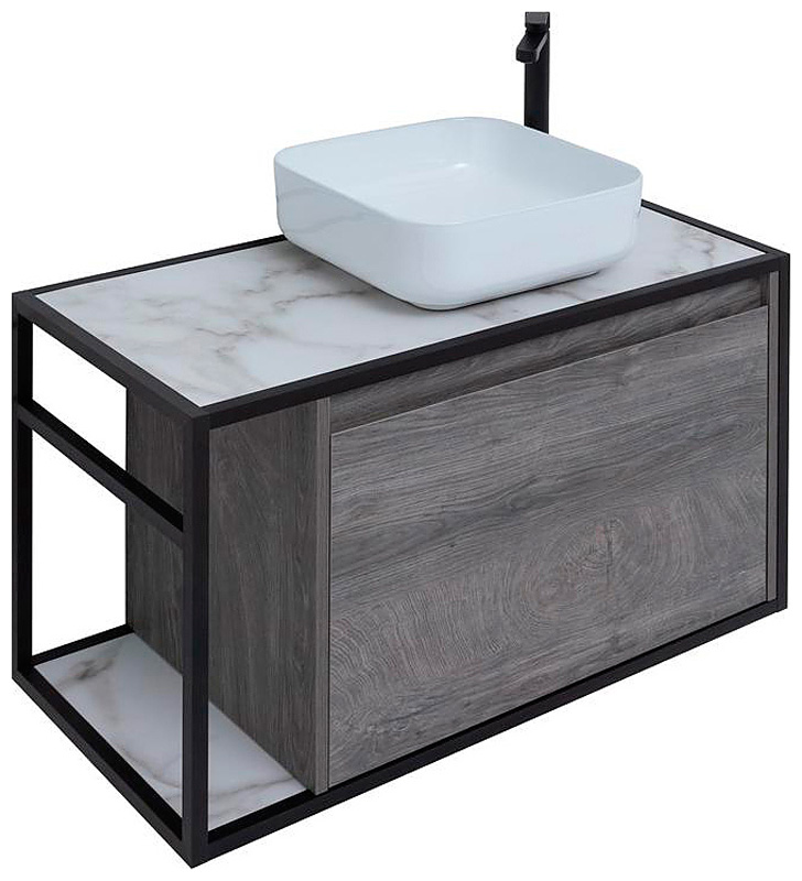 Изображение товара Тумба под раковину Aquanet Nova Lite Loft 90 R дуб рошелье венге/черный