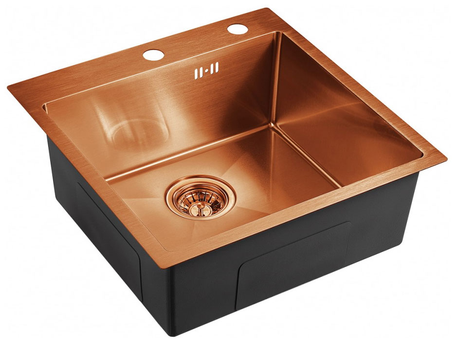 Изображение товара Кухонная мойка Emar EMB-117A PVD Nano Coppery нержавеющая сталь медный цвет