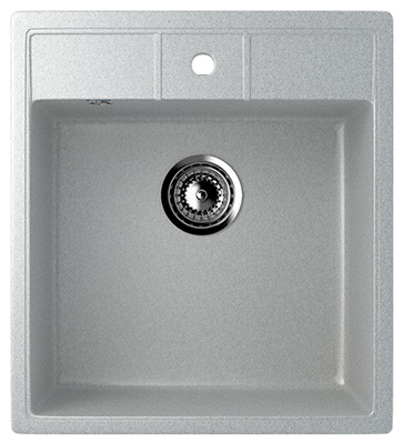 Изображение товара Кухонная мойка Ulgran U-406 серый искусственный камень 1 секционная