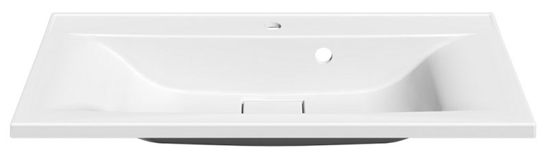 Изображение товара Раковина Paola Elegante 900 прямоугольная литой мрамор белая установка на тумбу